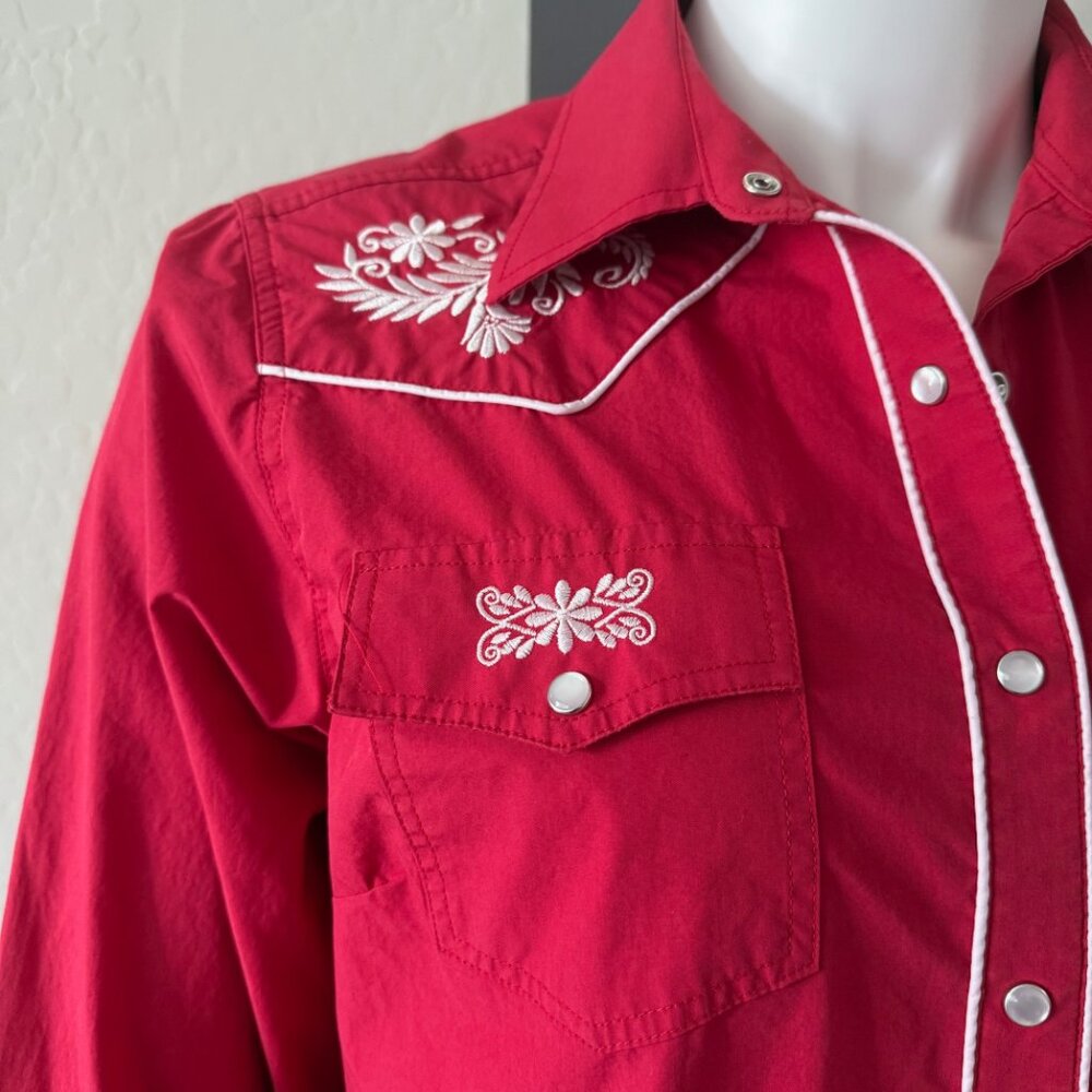 Embroidered Western Snap Front Long Sleeve XL Shirt - Picture 2 of 8